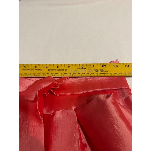 Touch Me Coral Pink High Low Skirt Pleated Tie Waist A-Line Formal Party Sz M - Picture 8 of 10